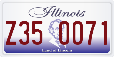 IL license plate Z350071