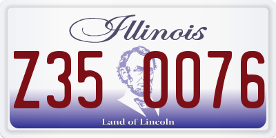 IL license plate Z350076