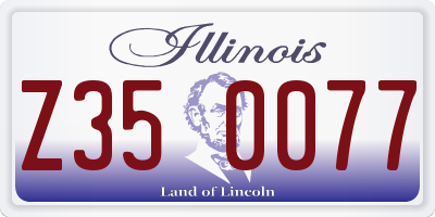 IL license plate Z350077