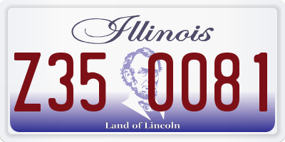IL license plate Z350081