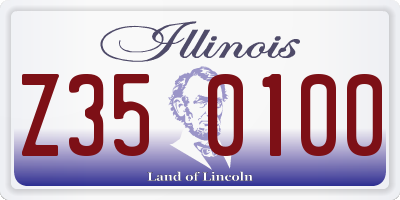 IL license plate Z350100