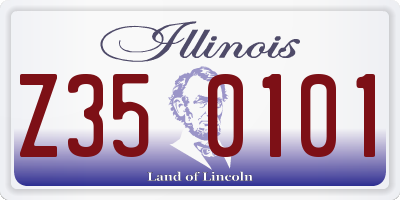 IL license plate Z350101