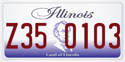IL license plate Z350103