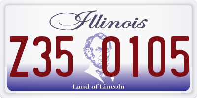 IL license plate Z350105