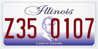 IL license plate Z350107