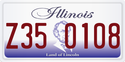 IL license plate Z350108