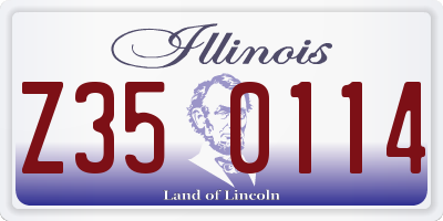 IL license plate Z350114