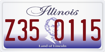 IL license plate Z350115