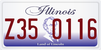 IL license plate Z350116