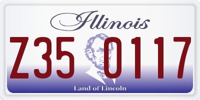 IL license plate Z350117