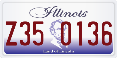 IL license plate Z350136