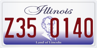 IL license plate Z350140