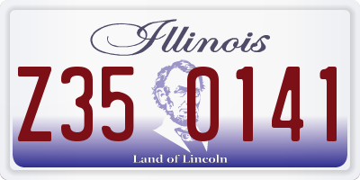 IL license plate Z350141