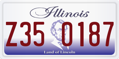 IL license plate Z350187