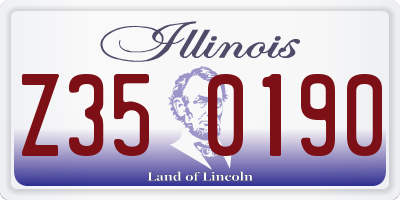 IL license plate Z350190