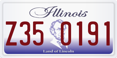 IL license plate Z350191