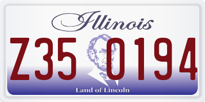 IL license plate Z350194