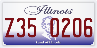 IL license plate Z350206