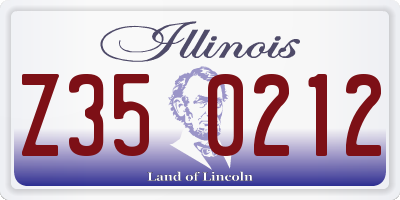 IL license plate Z350212