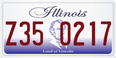 IL license plate Z350217