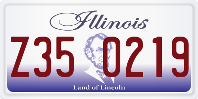 IL license plate Z350219