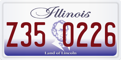 IL license plate Z350226