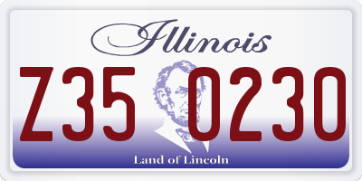 IL license plate Z350230