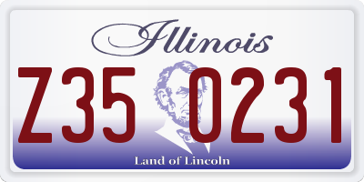 IL license plate Z350231