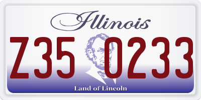 IL license plate Z350233