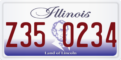 IL license plate Z350234