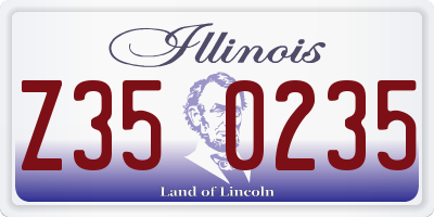 IL license plate Z350235