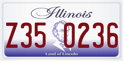 IL license plate Z350236