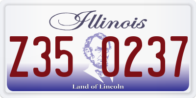 IL license plate Z350237
