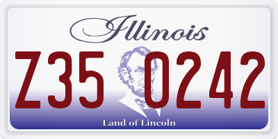 IL license plate Z350242