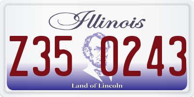 IL license plate Z350243