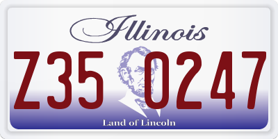 IL license plate Z350247
