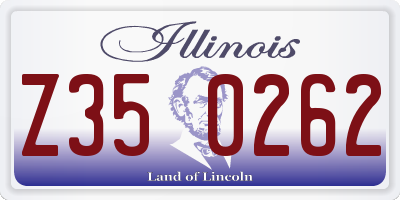 IL license plate Z350262