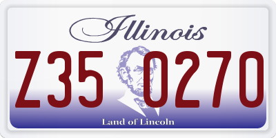 IL license plate Z350270