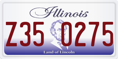 IL license plate Z350275