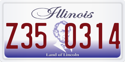 IL license plate Z350314