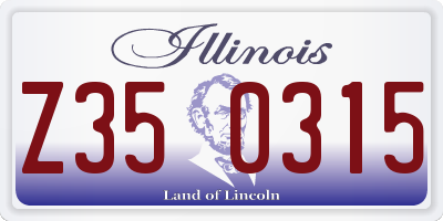IL license plate Z350315