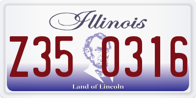 IL license plate Z350316