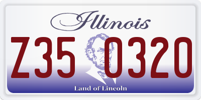 IL license plate Z350320