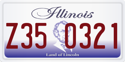 IL license plate Z350321