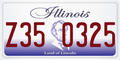 IL license plate Z350325