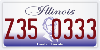 IL license plate Z350333