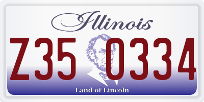 IL license plate Z350334