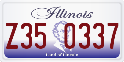 IL license plate Z350337