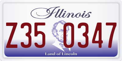 IL license plate Z350347