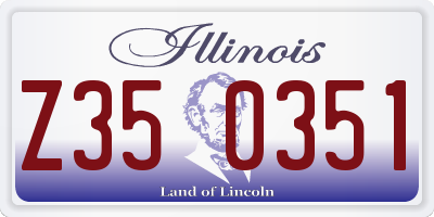 IL license plate Z350351